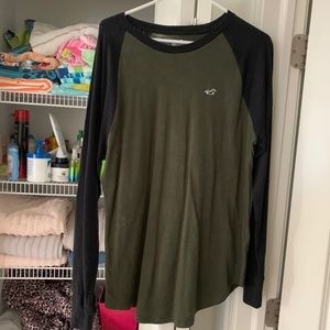 Green and black long sleeve T shirt